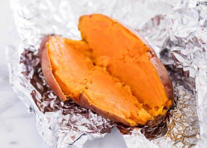 baked sweet potato in foil 
