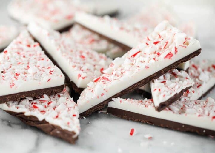 close up of peppermint bark