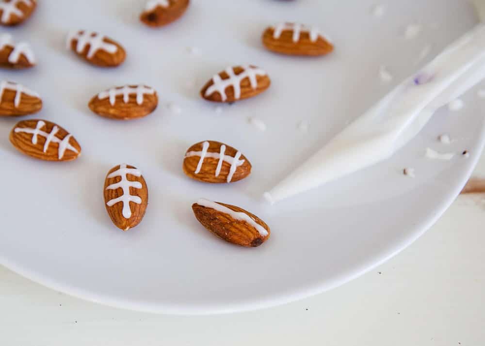 Football almonds for chex party mix.