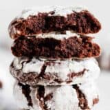 stack of chocolate crinkle cookies