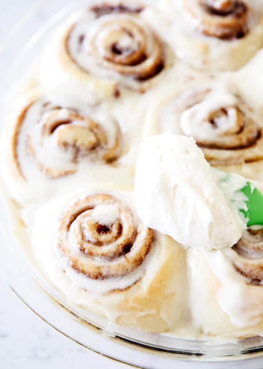 homemade cinnamon rolls with frosting