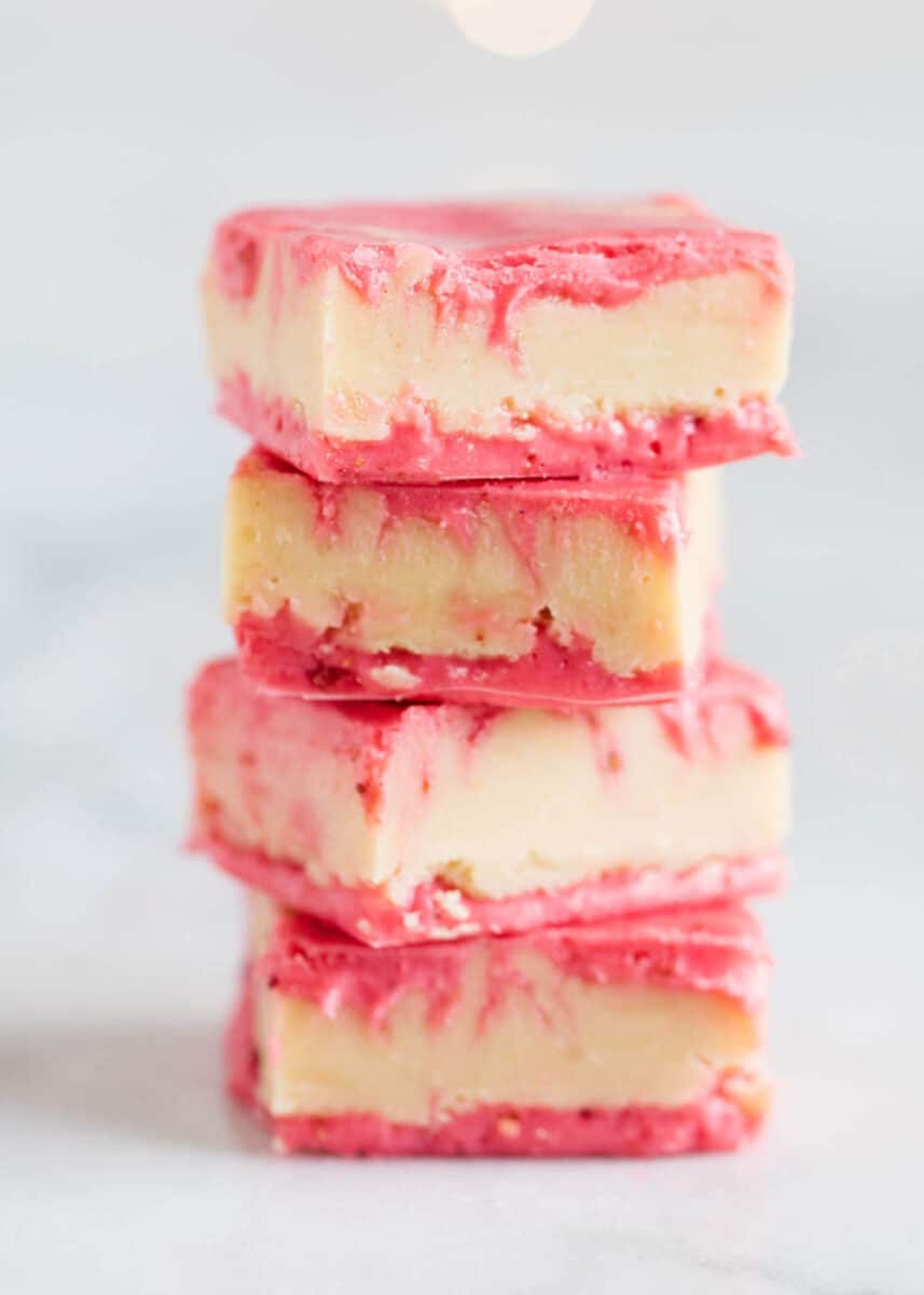 stack of peanut butter and jelly fudge 