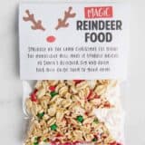 bag of reindeer food with a poem label on top