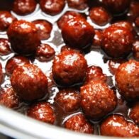 Crockpot grape jelly bbq meatballs.