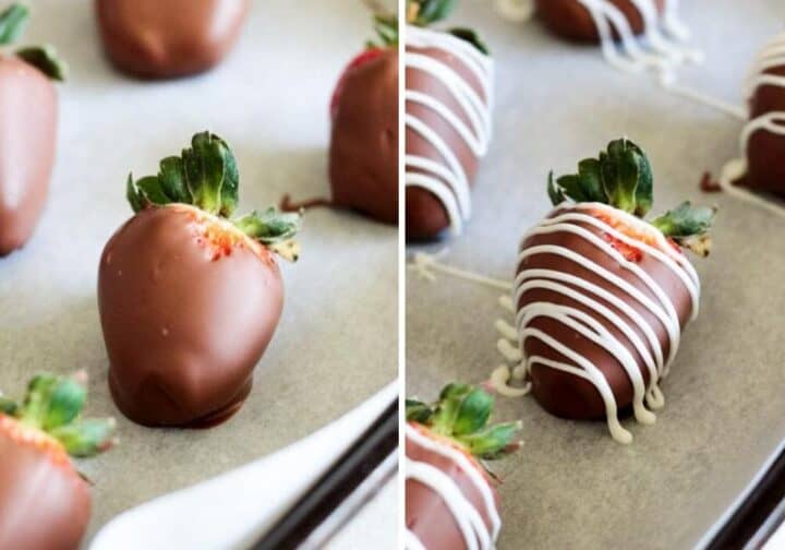 chocolate strawberries on wax paper 