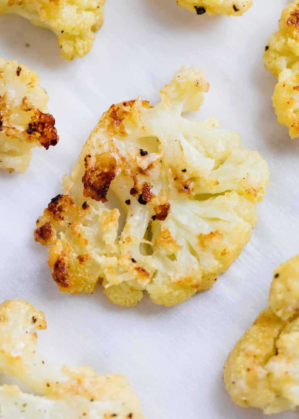 Parmesan roasted cauliflower floret.