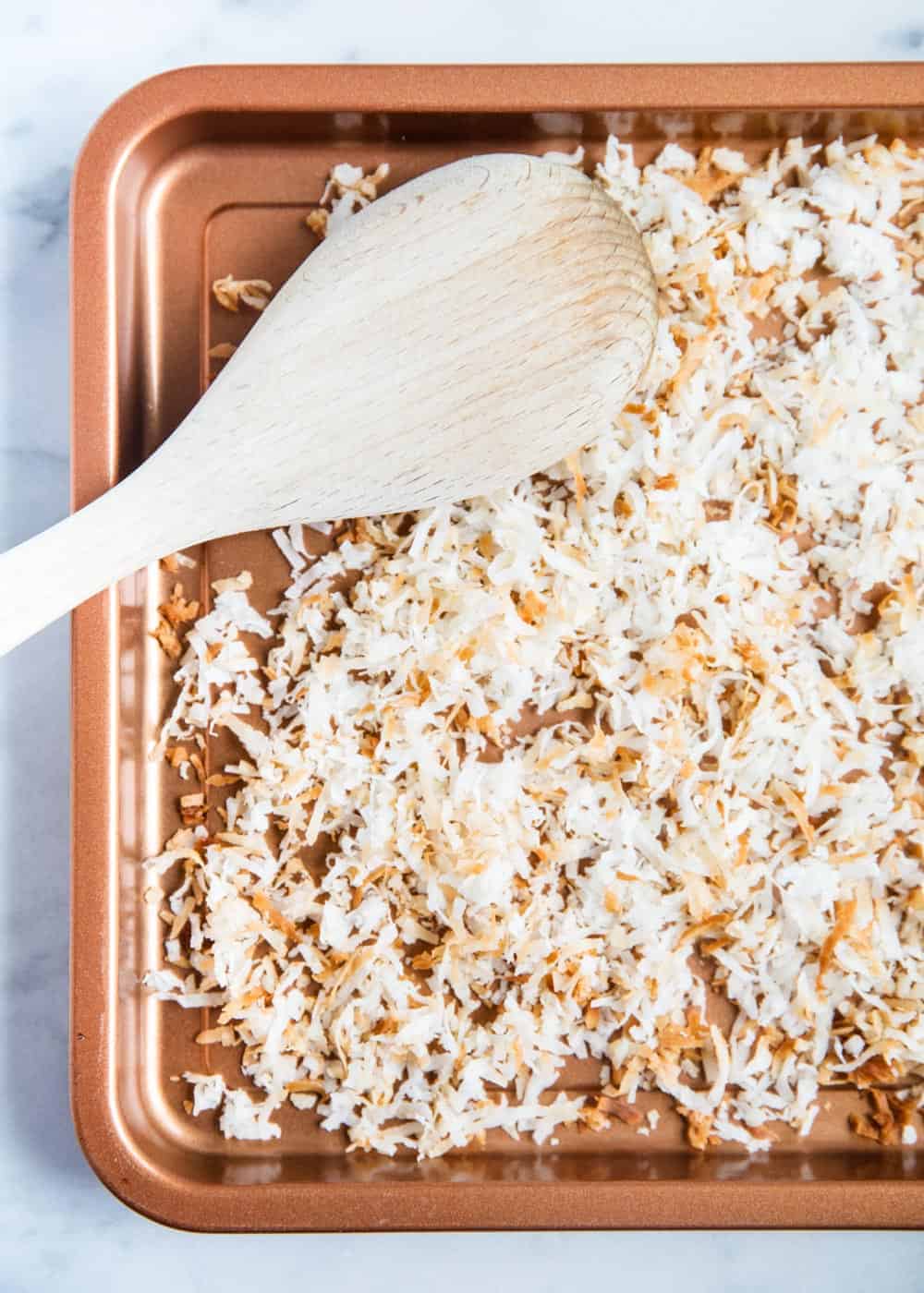 How to toast coconut on a pan.