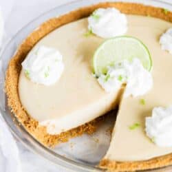 key lime pie with a slice taken out