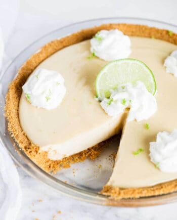 key lime pie with a slice taken out