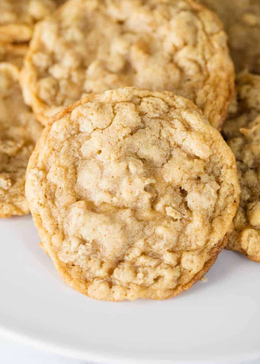 close up of oatmeal cookies 