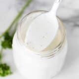 ranch dressing on spoon