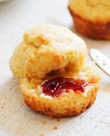 breakfast muffin with jam
