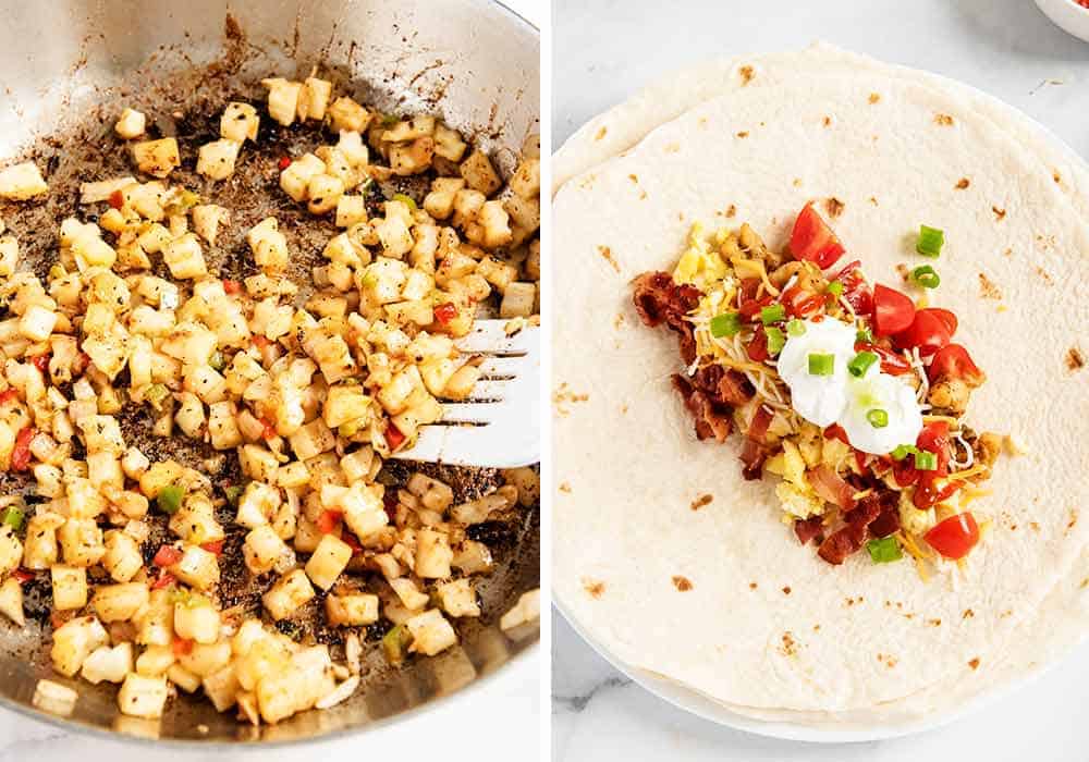 How to make a breakfast burrito.
