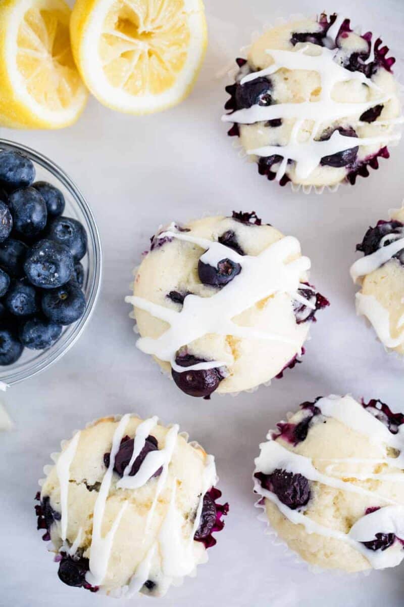 glazed lemon blueberry muffins