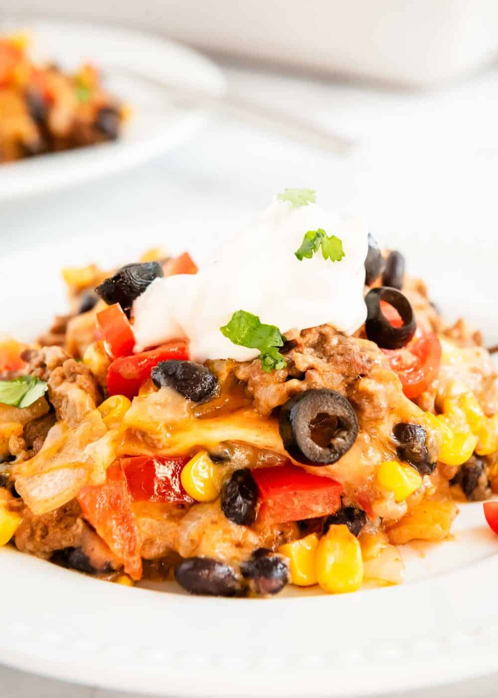 EASY Mexican Lasagna with Tortillas - I Heart Naptime