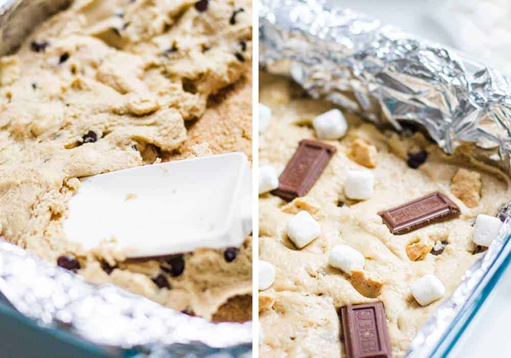 S'mores bars in baking pan.