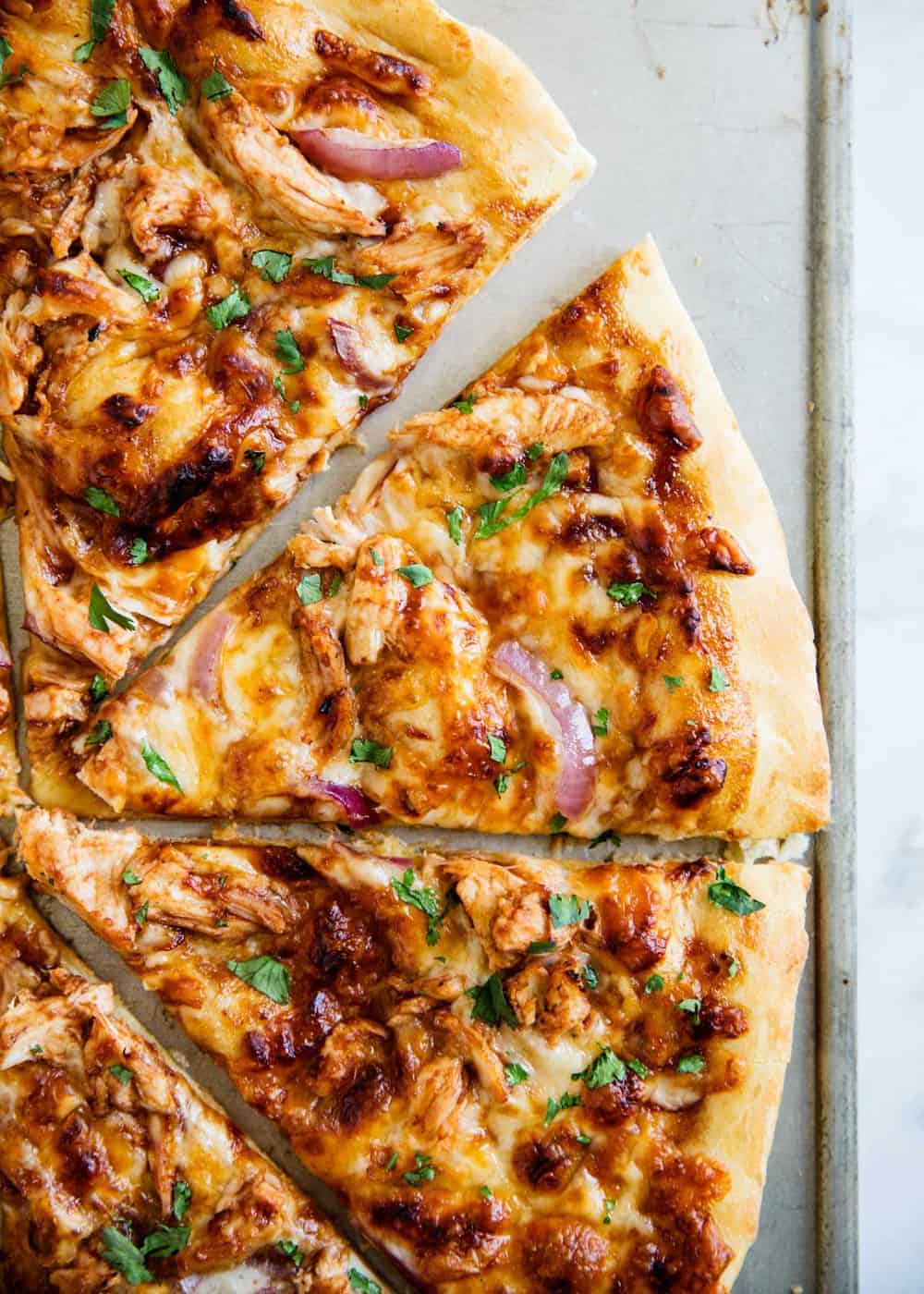 EASY BBQ Chicken Pizza Recipe - I Heart Naptime