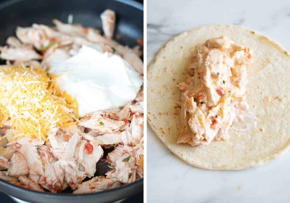 How to make chicken enchiladas.