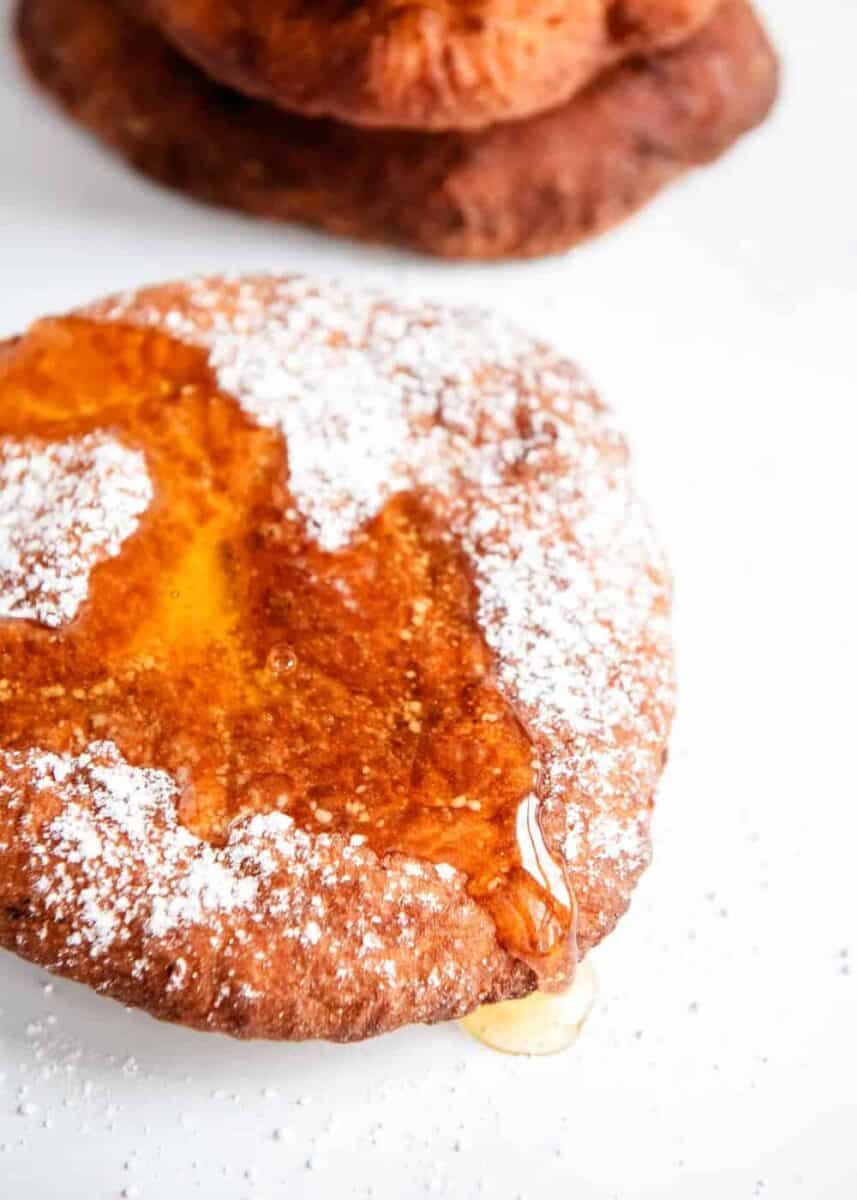 fry bread with honey and powdered sugar