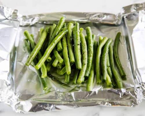 green beans in foil
