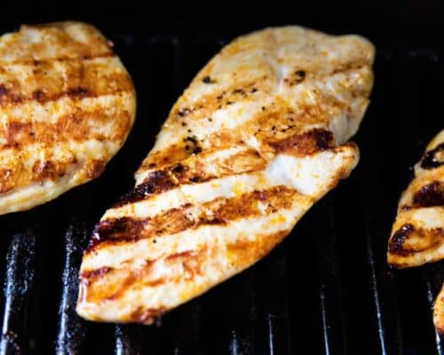 grilling chicken breast on the BBQ