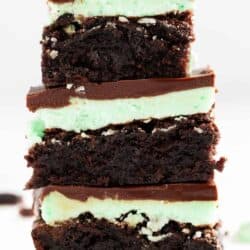 stack of mint brownies