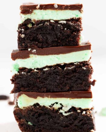 stack of mint brownies