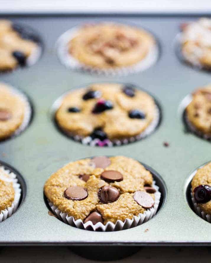 baked oatmeal blender muffins in muffin tin 