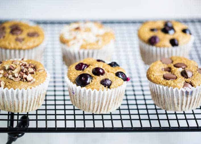 oatmeal muffins on a cooling rack