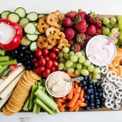 A fruit and veggie platter.