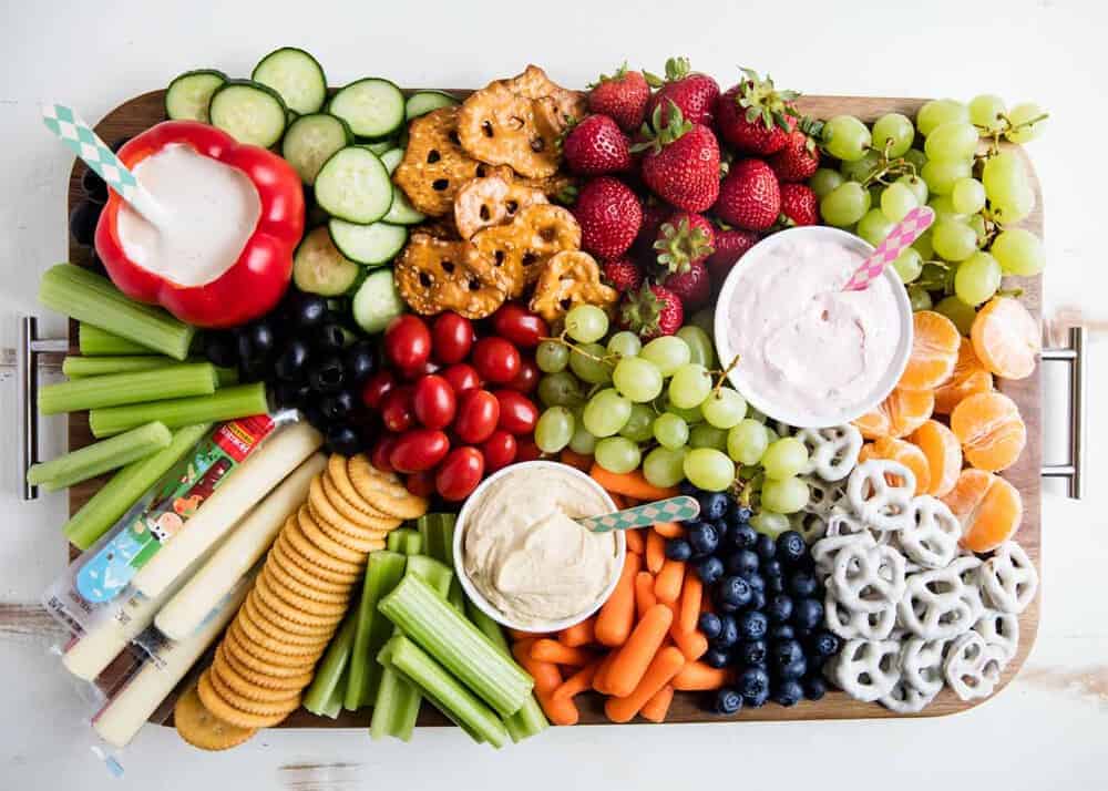 Fruit and veggie platter.