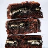 stack of oreo brownies