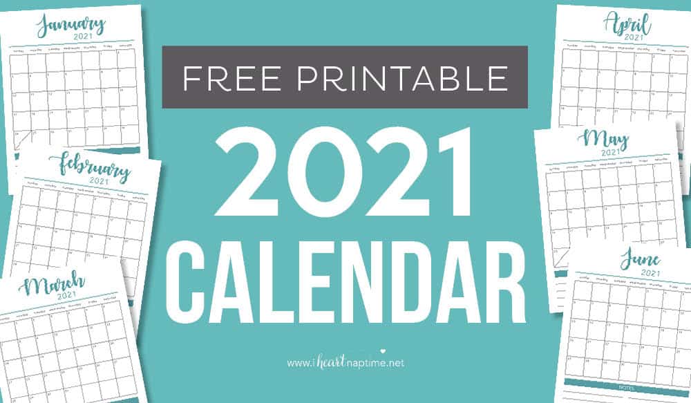 FREE 2021 Printable Calendar Template (2 colors!) - I ...