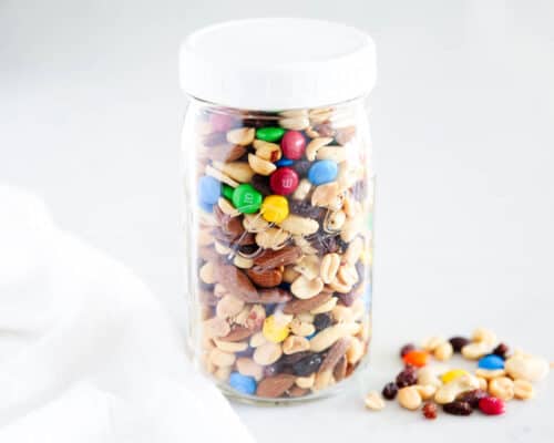 trail mix stored in a jar