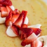 Crepe filling and strawberries.