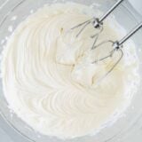 Showing how to make crepe filling in a bowl.