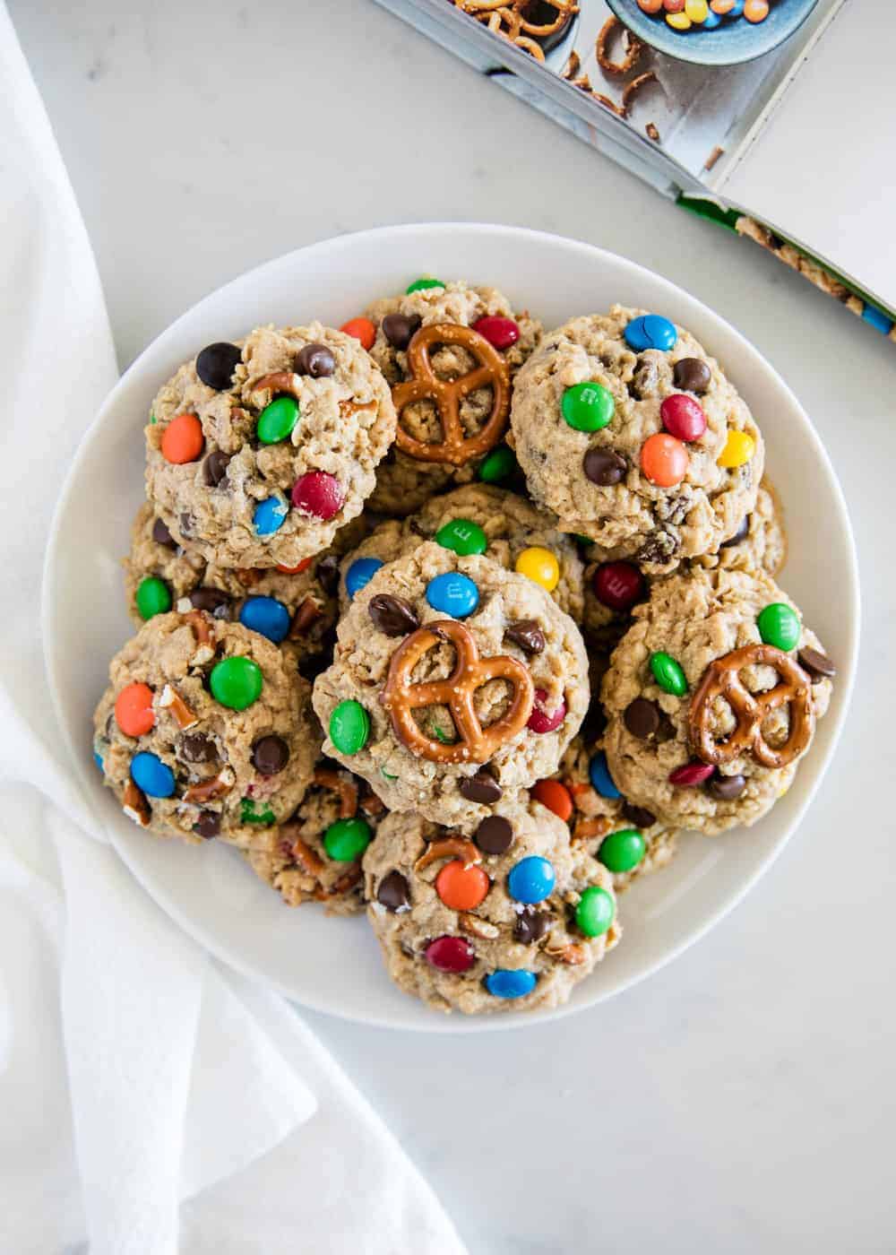 Bowl full of monster cookies.