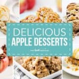 collage of apple desserts