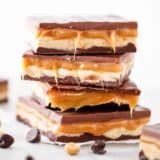 stack of homemade snickers
