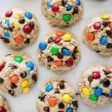 monster cookies with chocolate and m&ms