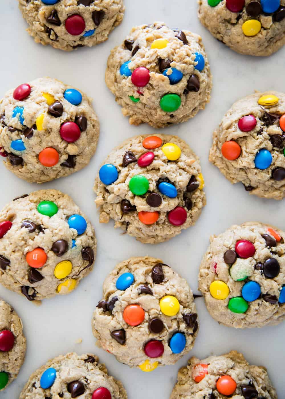 Monster cookies with chocolate and m&ms.