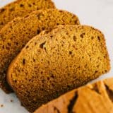 sliced pumpkin bread