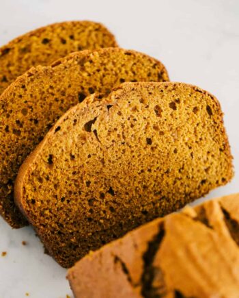 sliced pumpkin bread