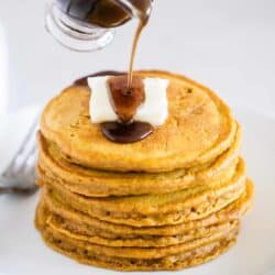 pumpkin spice pancakes with syrup