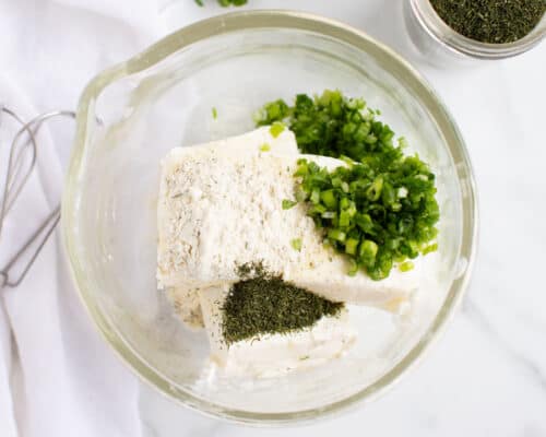 cheese ball ingredients in bowl