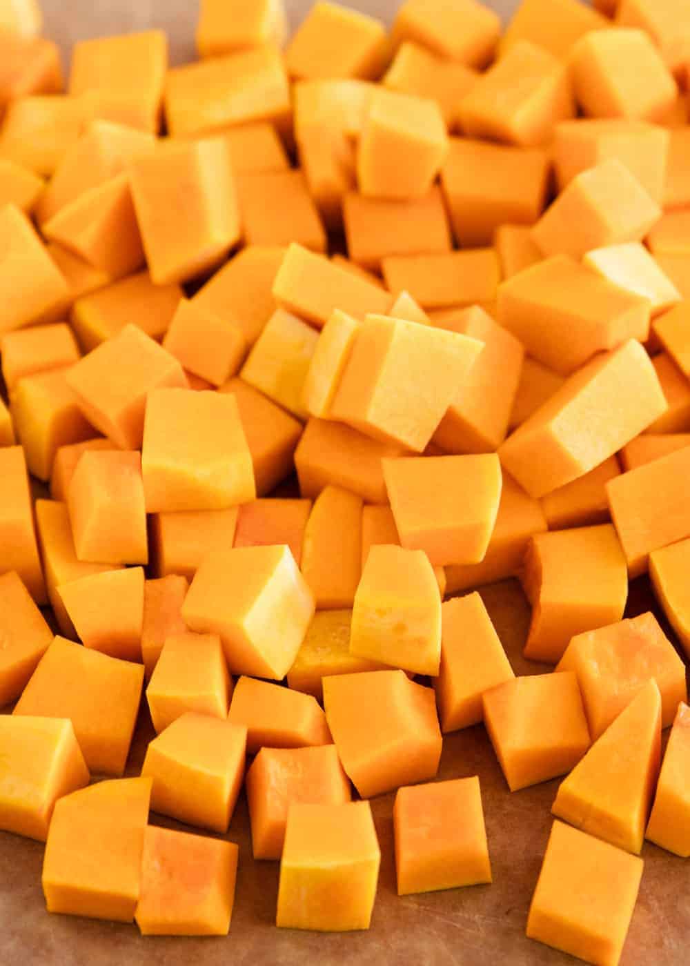 Cubed butternut squash.