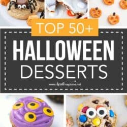 collage of halloween desserts