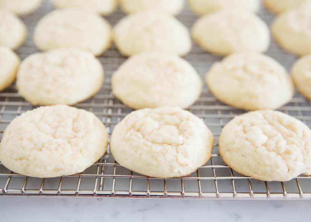 ricotta cheese cookies on a cooling rack 