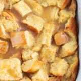 bread pudding in pan