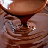 pouring chocolate ganache